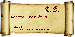 Korcsok Boglárka névjegykártya